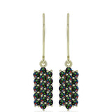 Cercei din Argint 925 Placat cu Aur ( 2.9 grame ) cu Opal Etiopian Negru Lega Dembi 0.75 Carate