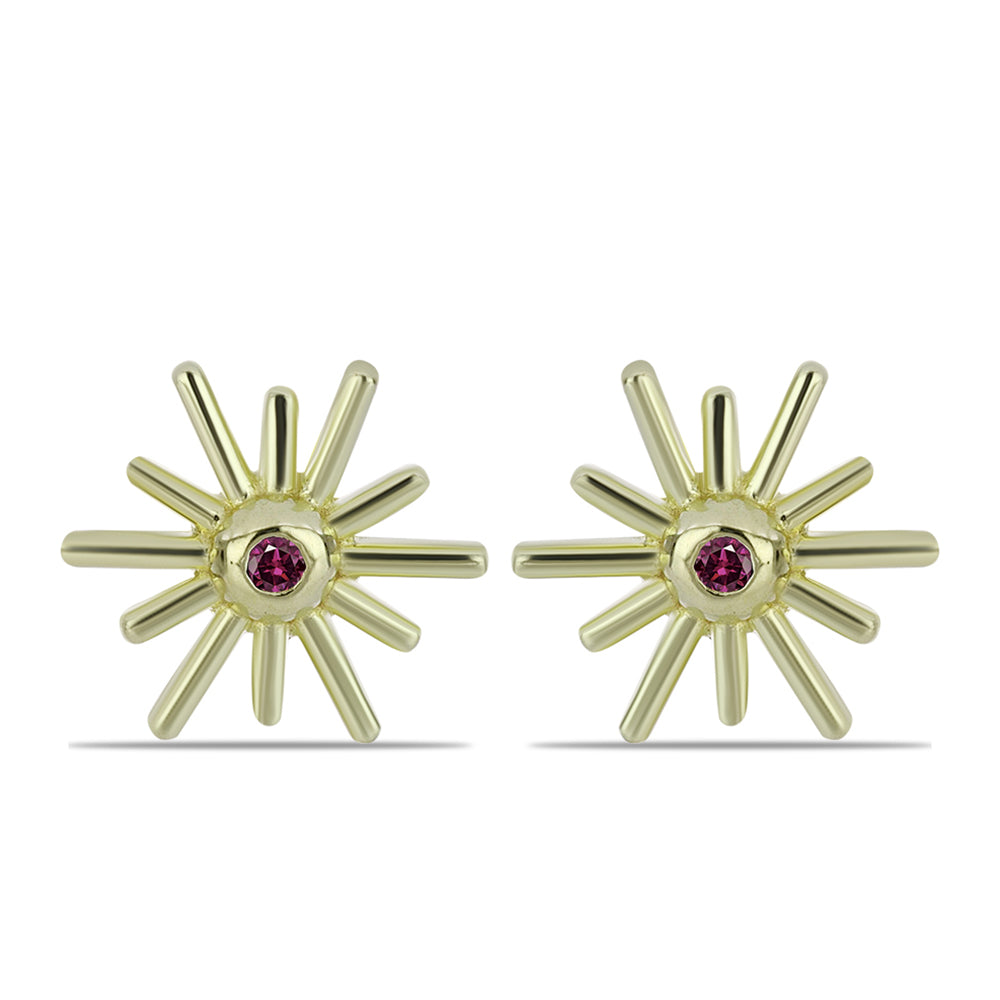 Cercei din Argint 925 Placat cu Aur ( 1.23 grame ) cu Diamant Violet 0.04 Carate