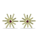 Cercei din Argint 925 Placat cu Aur ( 1.23 grame ) cu Diamant Violet 0.04 Carate