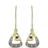 Cercei din Argint 925 Placat cu Aur ( 2.53 grame ) cu Diamant Violet și Diamant Alb 0.12 Carate