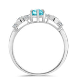 Inel din Argint 925 ( 2.27 grame ) cu Cuarț Paraiba și Topaz Alb 1.09 Carate