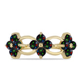 Inel din Argint 925 Placat cu Aur ( 2.46 grame ) cu Opal Etiopian Negru Lega Dembi 1 Carate