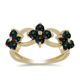 Inel din Argint 925 Placat cu Aur ( 2.46 grame ) cu Opal Etiopian Negru Lega Dembi 1 Carate