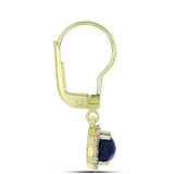 Cercei din Argint 925 Placat cu Aur ( 1.95 grame ) cu Opal Etiopian Negru Lega Dembi și Topaz Alb 0.93 Carate