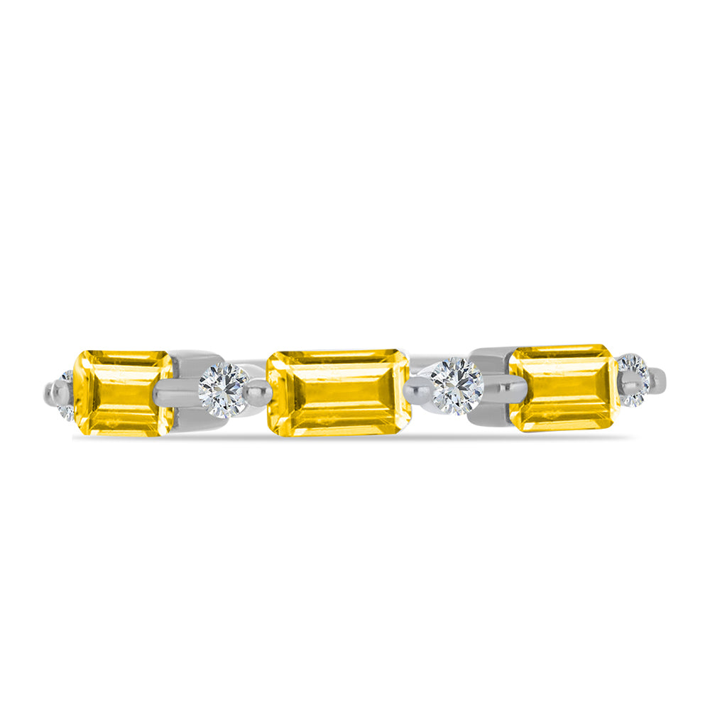 Inel din Argint 925 ( 1.79 grame ) cu Citrin Ural și Topaz Alb 0.99 Carate
