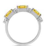 Inel din Argint 925 ( 1.79 grame ) cu Citrin Ural și Topaz Alb 0.99 Carate