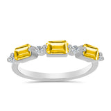 Inel din Argint 925 ( 1.79 grame ) cu Citrin Ural și Topaz Alb 0.99 Carate