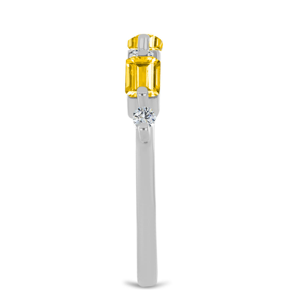 Inel din Argint 925 ( 1.79 grame ) cu Citrin Ural și Topaz Alb 0.99 Carate