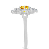 Inel din Argint 925 ( 2.83 grame ) cu Citrin Ural și Topaz Alb 1.1 Carate