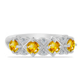 Inel din Argint 925 ( 2.29 grame ) cu Citrin Ural și Topaz Alb 0.99 Carate
