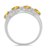 Inel din Argint 925 ( 2.29 grame ) cu Citrin Ural și Topaz Alb 0.99 Carate