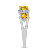 Inel din Argint 925 ( 2.29 grame ) cu Citrin Ural și Topaz Alb 0.99 Carate