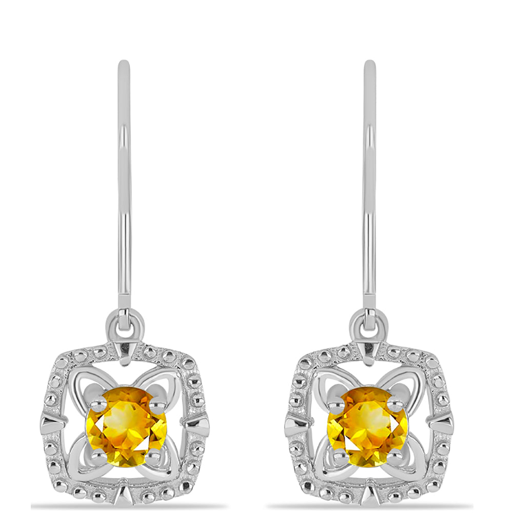 Cercei din Argint 925 ( 2.86 grame ) cu Citrin Ural 0.92 Carate