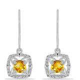 Cercei din Argint 925 ( 2.86 grame ) cu Citrin Ural 0.92 Carate