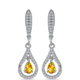 Cercei din Argint 925 ( 4.55 grame ) cu Citrin Ural și Topaz Alb 1.44 Carate