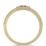 Inel din Argint 925 Placat cu Aur ( 1.46 grame ) cu Diamant Violet și Diamant Alb 0.06 Carate