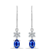 Cercei din Argint 925 ( 1.81 grame ) cu Safir Albastru Australian și Topaz Alb 1.61 Carate