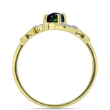 Inel din Argint 925 Placat cu Aur ( 2.19 grame ) cu Opal Etiopian Negru Lega Dembi și Topaz Alb 0.35 Carate