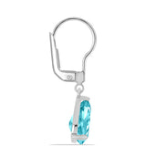 Cercei din Argint 925 ( 1.52 grame ) cu Cuarț Paraiba 3.58 Carate