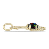 Pandantiv din Argint 925 Placat cu Aur ( 1.34 grame ) cu Opal Etiopian Negru Lega Dembi și Topaz Alb 0.33 Carate