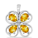 Pandantiv din Argint 925 ( 2.11 grame ) cu Citrin Ural și Topaz Alb 1.56 Carate