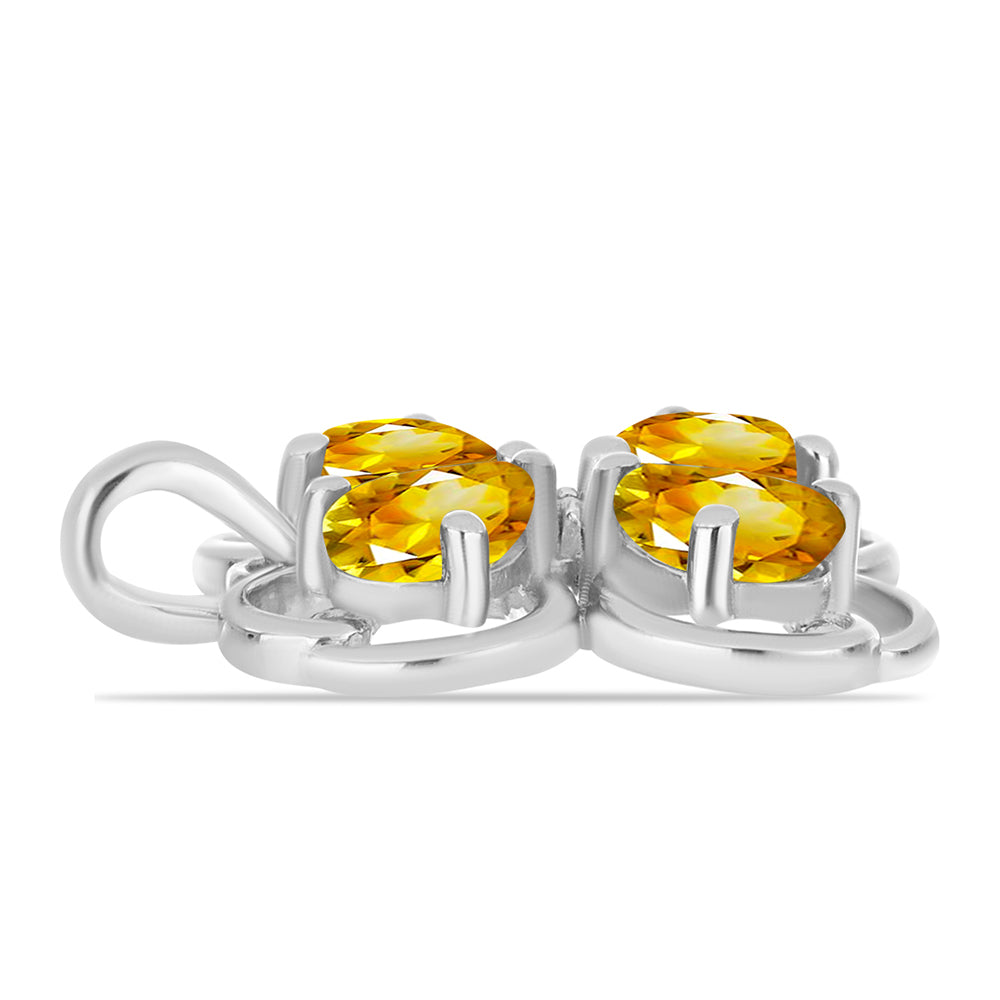 Pandantiv din Argint 925 ( 2.11 grame ) cu Citrin Ural și Topaz Alb 1.56 Carate