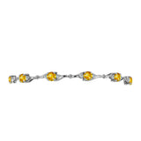 Brățară din Argint 925 ( 6.05 grame ) cu Citrin Ural și Topaz Alb 3.49 Carate
