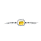 Brățară din Argint 925 ( 5.26 grame ) cu Citrin Ural și Topaz Alb 3.01 Carate