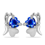 Cercei din Argint 925 ( 1.58 grame ) cu Safir Albastru Australian 0.68 Carate