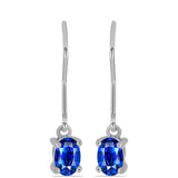 Cercei din Argint 925 ( 1.32 grame ) cu Safir Albastru Australian 1.31 Carate