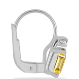 Cercei din Argint 925 ( 1.6 grame ) cu Citrin Ural și Topaz Alb 1.21 Carate