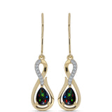 Cercei din Argint 925 Placat cu Aur ( 2.95 grame ) cu Opal Etiopian Negru Lega Dembi și Topaz Alb 1.01 Carate