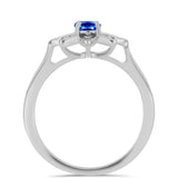 Inel din Argint 925 ( 2.66 grame ) cu Safir Albastru Australian și Topaz Alb 0.42 Carate