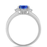 Inel din Argint 925 ( 2.23 grame ) cu Safir Albastru Australian și Topaz Alb 1.3 Carate