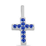 Cruce Pandantiv din Argint 925 ( 0.52 grame ) cu Safir Albastru Australian 0.17 Carate