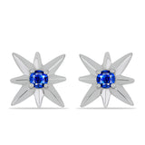 Cercei din Argint 925 ( 3.39 grame ) cu Safir Albastru Australian 0.8 Carate