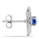 Cercei din Argint 925 ( 3.39 grame ) cu Safir Albastru Australian 0.8 Carate