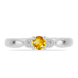 Inel din Argint 925 ( 2.19 grame ) cu Citrin Ural și Topaz Alb 0.25 Carate