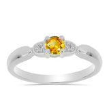 Inel din Argint 925 ( 2.19 grame ) cu Citrin Ural și Topaz Alb 0.25 Carate