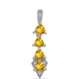 Pandantiv din Argint 925 ( 1.15 grame ) cu Citrin Ural și Topaz Alb 0.89 Carate