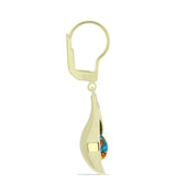 Cercei din Argint 925 Placat cu Aur ( 5.31 grame ) cu Turcoaz Oyster 3.16 Carate
