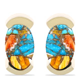 Set din Argint 925 Placat cu Aur ( 2.84 grame ) cu Turcoaz Oyster 1.12 Carate ( Cercei+Inel+Pandantiv )