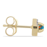 Cercei din Argint 925 Placat cu Aur ( 1.58 grame ) cu Turcoaz Oyster și Topaz Alb 0.34 Carate