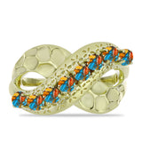 Inel din Argint 925 Placat cu Aur ( 4.86 grame ) cu Turcoaz Oyster 1.21 Carate
