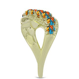 Inel din Argint 925 Placat cu Aur ( 4.86 grame ) cu Turcoaz Oyster 1.21 Carate
