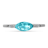 Inel din Argint 925 ( 1.53 grame ) cu Cuarț Paraiba și Topaz Alb 0.93 Carate