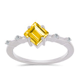 Inel din Argint 925 ( 2.45 grame ) cu Citrin Ural și Topaz Alb 1.31 Carate