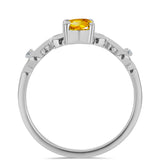 Inel din Argint 925 ( 2.32 grame ) cu Citrin Ural și Topaz Alb 0.81 Carate