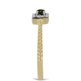 Inel din Argint 925 Placat cu Aur ( 2.25 grame ) cu Opal Etiopian Negru Lega Dembi și Topaz Alb 0.19 Carate