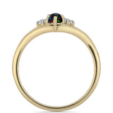 Inel din Argint 925 Placat cu Aur ( 2.13 grame ) cu Opal Etiopian Negru Lega Dembi și Topaz Alb 0.22 Carate